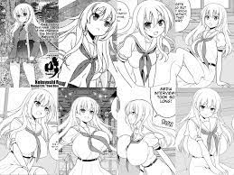 oohoshi awai, saki, highres, official art, 1girl, breast expansion, breasts,  compilation, female focus, huge breasts, large breasts, long hair, manga  page, medium breasts, progression, sailor collar, school uniform,  sequential, solo, upskirt -