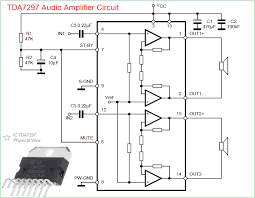 Tda2030 datasheet mentioned about different amplifier circuits in terms of its wattage output and power supply the figure shows the circuit diagram of the 14watt stereo amplifier using tda 2030 ic. Car Audio Amplifier Circuit 15w 15w