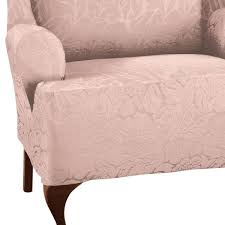 It's up to you whether you choose to use matching slipcovers on all your seats, or whether you opt for the simpler solution of choosing a wing chair slipcover that will coordinate nicely with your suite. Brocade Wingback Chair Slipcover Furniture Slipcovers
