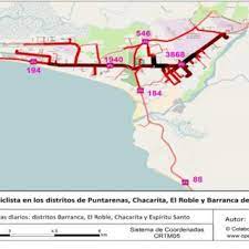 Mapa De Volumenes Ciclistas Diarios En Los Distritos De Barranca El Download Scientific Diagram