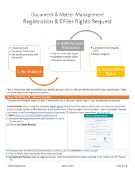 Registration & EFiler Rights Request