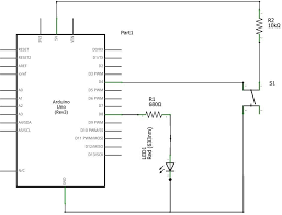 Using Switch With Arduino Uno External Pull Up Schematic Arduino Switch Learn To Read