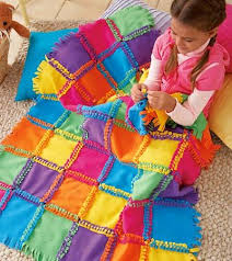 When Is A Quilt Knot A Quilt When All You Have To Do To Piece It Together Is Tie Fringed Precut Fleece Squares Together Quilts Sewing Fleece Quilt Kit