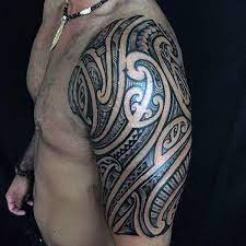 Shoulder Tattoo Gallery High Quality Polynesian Designs For Sale Tribal Tattoos For Men Half Sleeve Tribal Tattoos Upper Half Sleeve Tattoos