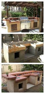 So build yourself an outdoor kitchen. Diy Concrete Cinder Blocks Outdoor Barbecue Kitchen Hintergarten Diy Hinterhof Raum Im Freien