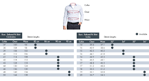 Mens Shirt Size Guide Van Heusen Mens Shirts Size Chart