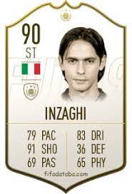 Check out filippo inzaghi's rating, in game stats, prices and reviews on futwiz. Filippo Inzaghi Fifa 19 Spieler Statistik Card Preis