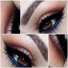 Pop Of Navy Blue Lower Waterline Lashline On A Neutral Brown Smokey Eye W Winged Liner M Smokey Eye For Brown Eyes Blue Eyeliner Makeup Smokey Eye Makeup