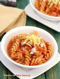 Red Sauce Pasta Recipe Pasta In Red Sauce Indian Style Red Sauce Pasta Recipe Red Sauce Pasta Pasta Recipes Veg Pasta Recipes