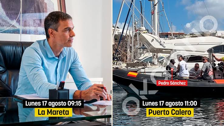 Sánchez se fue a bucear tras simular que gestionaba la crisis de Ceuta por  videoconferencia desde La Mareta
