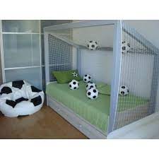 This solution would work as a permanent or temporary solution. Football Goal Bed We Are Sure We Have Scored An Own Goal With This One A Goal Styled Bed For Your Li Football Theme Bedroom Football Bedroom Soccer Bedroom