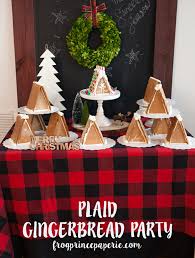 Gingerbread christmas decor gingerbread crafts gingerbread decorations decoration christmas christmas store christmas kitchen christmas themes christmas holidays christmas wreaths. Plaid Gingerbread House Decorating Party Frog Prince Paperie