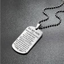 Check spelling or type a new query. Stainless Steel I Love You Dog Tag Pendant From Love Mom Dad To My Son Letter Print Quotes Rectangle Necklace Pendants Aliexpress