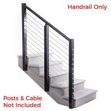 If your staircase has a contemporary vibe, consider a modern stair railing crafted with stainless steel cable or glass and metal handrails to complete the look. Stair Rail For Post To Post Deck Railing On An Angle