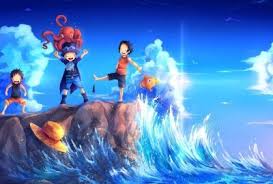 one piece 海で遊ぶ三人の壁紙 アニメの壁紙 ディズニーの壁紙 かっこいい 壁紙 アニメ