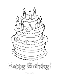 Here, the birthday cakes are presented in various shapes and sizes with candles on top. 55 Best Happy Birthday Coloring Pages Free Printable Pdfs