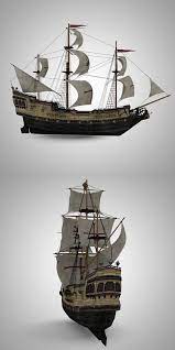 Galleon Sailing Pirate Ship Black Pearl 3d Model Pirate Ship Model Old Sailing Ships Pirate Ship