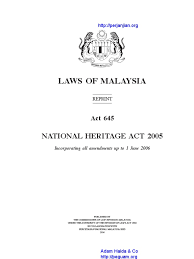 Yuszaidy mohd yusoff hanapi dollah. Act 645 National Heritage Act 2005 Pdf Cultural Heritage Search And Seizure