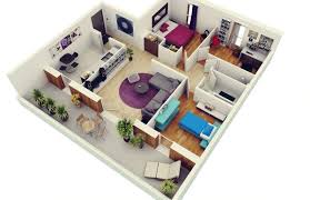 3d Cropped Floor Plan By Jeremy Gamelin Via Behance 3d House Plans Home Design Plans Three Bedroom House Plan