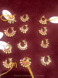 Gold Hyderabadi Bridal Nose Pins South India Jewels Bridal Nose Ring Indian Nose Ring Gold Nose Rings