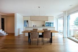 White dining room wooden floors. Wood Floor Installation