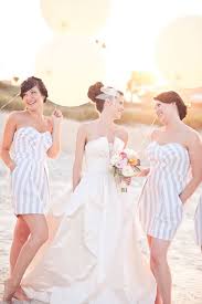 Obsessed Is An Understatement Love The Bride S Bow The Bridesmaid S Dresses The Flowers An Striped Bridesmaid Dresses Striped Wedding Beautiful Bridesmaids