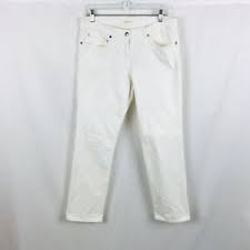 Details About Eileen Fisher White Jeans Straight Leg Organic Cotton Stretch Womens Size Medium