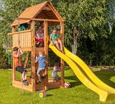 Spielturm Driver Incl Rutsche Tolles Kinderspielhaus Mit Jeder Menge An Zubehor Leiter Seilleiter Kletterseil Wooden Playground Swing Set Wooden Swing Set