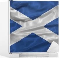Det hvite og blå skotske er overalt. Plakat Skottland Flagg Pixers Vi Lever For Forandring