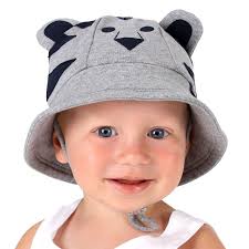 Lil Tiger Baby Bucket Hat With Strap Grey Marle Kids Sun Hat Hats Baby Sun Hat