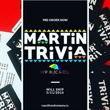 Mar 29, 2017 · the ultimate martin tv trivia quiz. Republic Company Martin Trivia Card Game Is Now Available For Pre