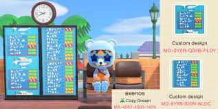 Repurposed The Plane Pattern To Make A Flight Schedule For My Outdoor Airport Waiting Area Creator M Animal Crossing Animal Crossing Game New Animal Crossing