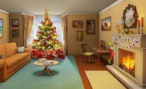 Anime Christmas Living Room Wallpaper Sala De Natal Cenario Anime Fundo De Animacao