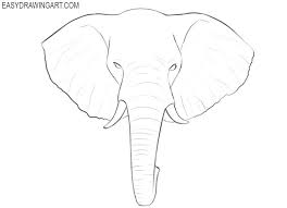 How to draw an elephant head. How To Draw An Elephant Head Easy Drawing Art Elephant Face Drawing Elephant Head Drawing Elephant Drawing