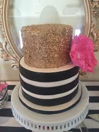 Black And White Checkered Cake Ribbon Kate Spade Inspired Cake Black And White Stripes Gold Sequins And Hot Pink Flower New Birthday Cake 40th Birthday Parties Cake