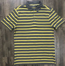 Black And Grey Striped Polo Shirt Banana Republic Men S Medium Polo Shirt Yellow Gray Striped Elephant Euc Grey M Bananarepublic Grey Stripes Shirts Banana Republic Men