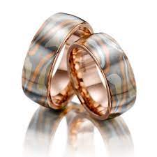 Mokume Gane Wedding Rings Mokume Gane Red Gold 585 Silver 925 Palladium 500 Basic Ring Red Gold 585 Silver Jewelery Rings For Men Mens Wedding Rings
