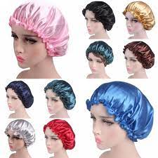 Women Ladies Silk Night Sleep Cap Long Hair Care Chemo Bonnet Headwrap Hat Soft Hair Bonnet Long Hair Care Cap Hair