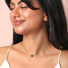 Citrine Stone Teardrop Pendant Necklace