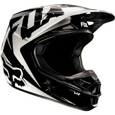 Black And White Dirt Bike Helmet Fox V1 Race Helmet Fox Racing Motocross Helmets Dirt Bike Gear Bike Gear