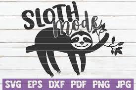 Download Sloth Mode Cut File Graphic By Mintymarshmallows Creative Fabrica PSD Mockup Templates