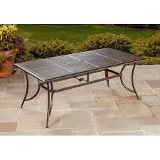 This patio dining set include 4chairs ,1 square table with a 1.57 diameter umbrella hole in the middle of the table for holding umbrellas to reduce uv.our dining sets are the best choice for your terrace, porch, poolside and garden.you can use it for a long time. Oakland Living Outdoor Dining Tables Rectangle Outdoor Dining Table 72 In W X 37 5 In L With Umbrella Hole In The Patio Tables Department At Lowes Com