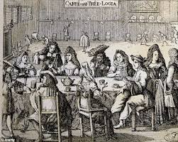 Depiction Of A 1600s London Coffee House With Women At The Table Coffee House Historical Art Expensive Coffee
