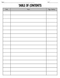 Pin By Lauren Chrisman Tpt On Interactive Notebooks For Science Table Of Contents Page Table Of Contents Template Writing Paper Template