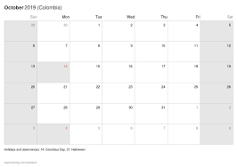 October Calendar 2019 A4 Calendar Printables Calendar October Calendar