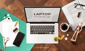Work From Home Handcraft Laptop Mockup In 2020 Mockup Mockup Psd Mockup Templates