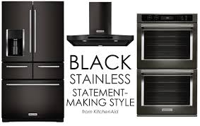 black stainless appliances from