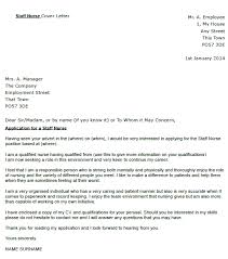 Staff Nurse Cover Letter Example Icover Org Uk