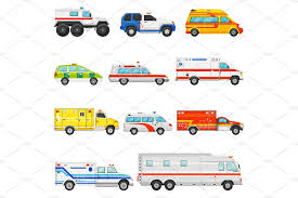Emergency Vehicle Vector Ambulance Emergency Vehicles Ambulance Transport Illustration