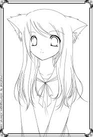 Here are fun free printable cat coloring pages for children. Coloring Pages Anime Girl Not Colored Novocom Top